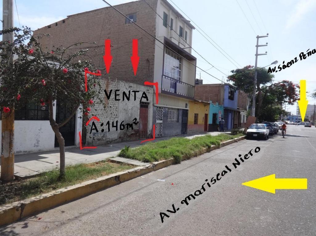 Terreno en Venta de 146m2 en la Av. Mariscal Nieto Centro de