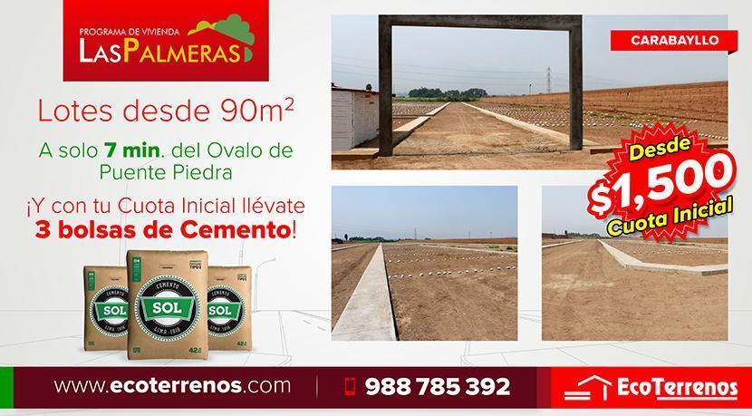 TERRENOS A CRÉDITO CARABAYLLO Desde 90m2