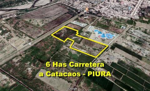 Vendo Terreno 60,000 m2 en carretera a Catacaos en