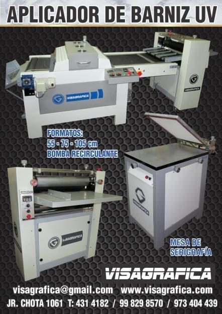 Barnizadora UV diferentes medidas de fabricación para offset y serigrafía