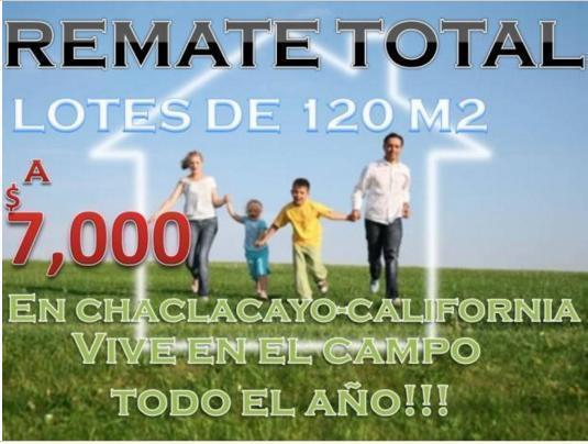 Chaclacayo venta de lotes de 120 m2 a 7000 dolares