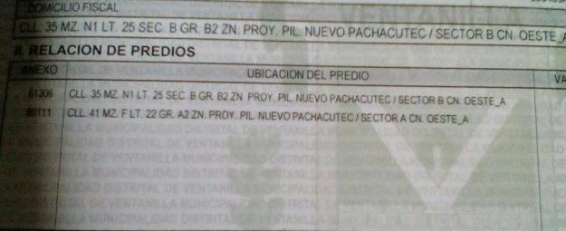 SE VENDE TERRENO 120 METROS CUADRADOS EN  CON TITULO DE PROPIEDAD