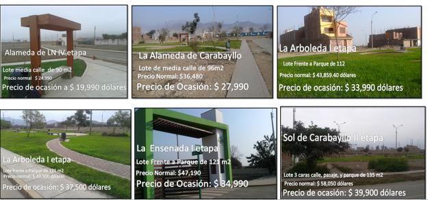 TERRENOS A PRECIO DE OCASION!!! MUY POR DEBAJO DE SU PRECIO NORMAL CARABAYLLO Y PUENTE PIEDRA