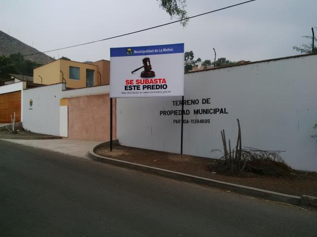 Venta de terreno de propiedad de la Municipalidad de La Molina