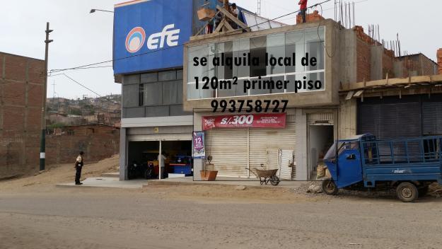 ALQUILO LOCAL COMERCIAL 120M² COSTADO TIENDAS EFE PACHACUTEC VENTANILLA RPM 993758727