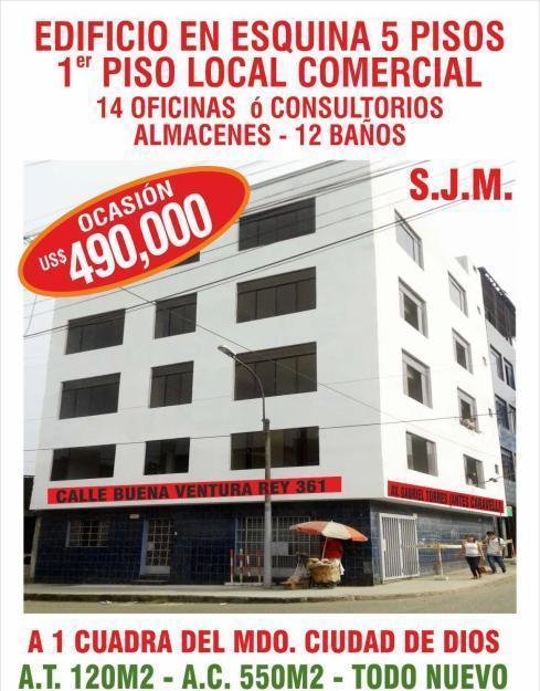 Oportunidad de Negocio Inmobiliario Edificio de 5 Pisos en S.J.M. A.T. 120 m2