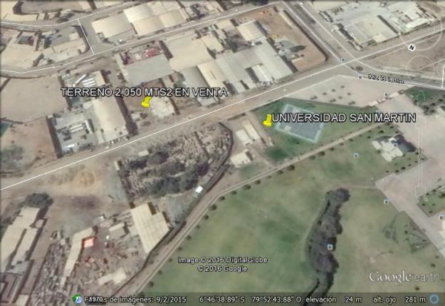 SE VENDE TERRENO CIRCULADO DE 2,050 MTS2 UBICADO FRENTE A CAMPUS DE UNIVERSIDAD SAN MARTIN