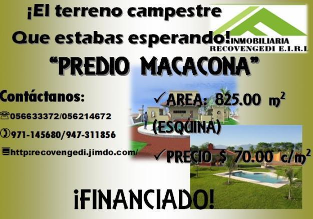 EN VENTA TERRENO PREDIO MACACONA·