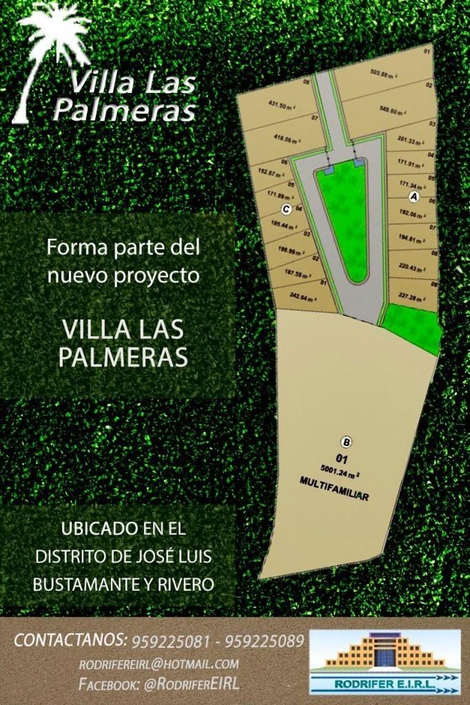 APROVECHA Y NO PIERDAS LA OPORTUNIDAD DE FORMAR PARTE DEL NUEVO PROYECTO VILLA LAS PALMERAS