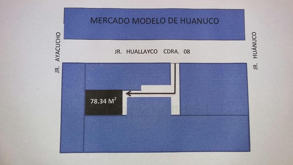SE VENDE TERRENO DE 78.34 M2 FRENTE AL MERCADO MODELO DE HUÁNUCO INTERIOR