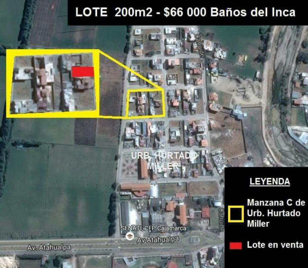LOTE BAÑOS DEL INCA 200m2 $66 000