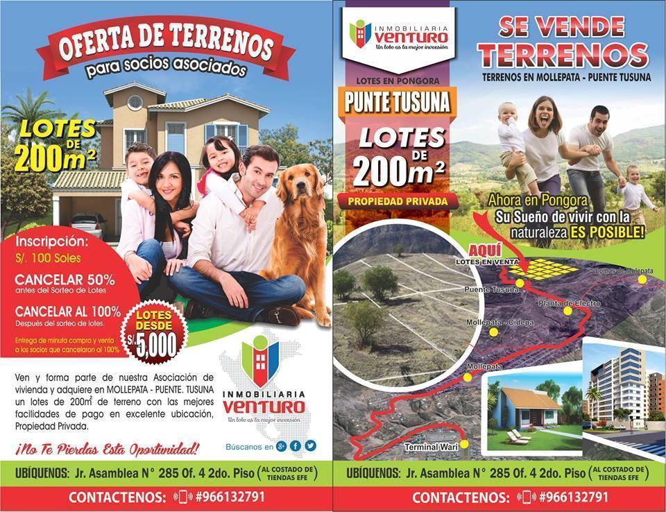 VENTA DE 17 LOTES DE 200 M2 CADA LOTE ESTAN A 5 MIL SOLES