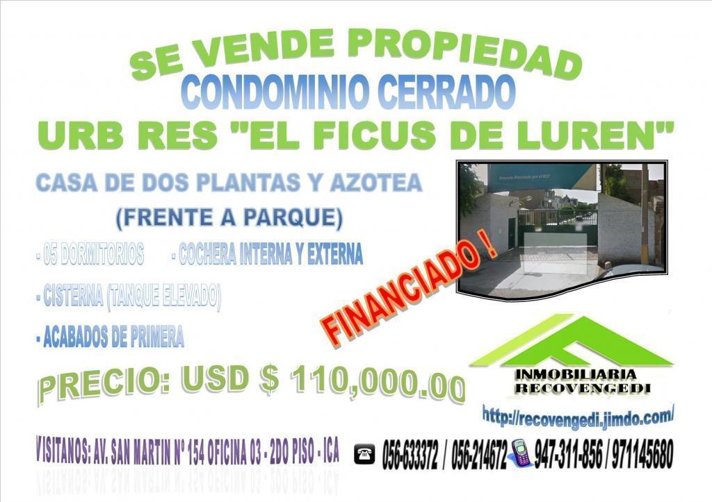 VENTA DE CASA EN URB LOS FICUS DE LUREN