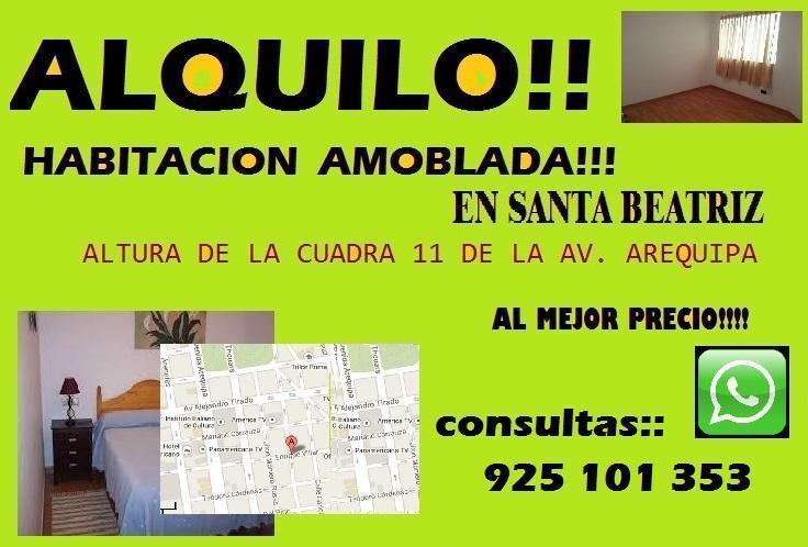 ALQUILO HABITACIÓN AMOBLADA, SANTA BEATRIZ