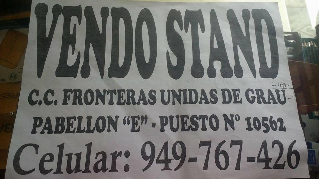 VENDO STAND EN CENTRO COMERCIAL FRONTERAS UNIDAS DE GRAU