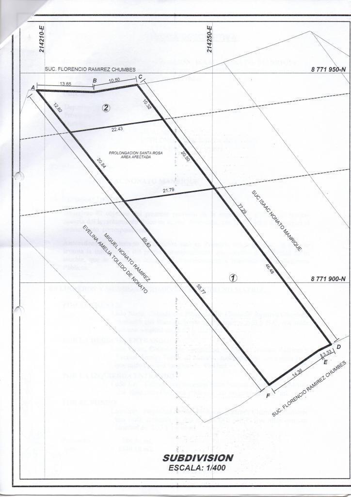 VENDO DOS LOTES DE TERRENO CON FRENTE A LA AV PROLONGACIÓN SANTA ROSA