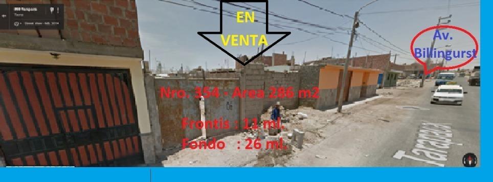 VENTA DE TERRENO EN AV. COLLPA / 286M2