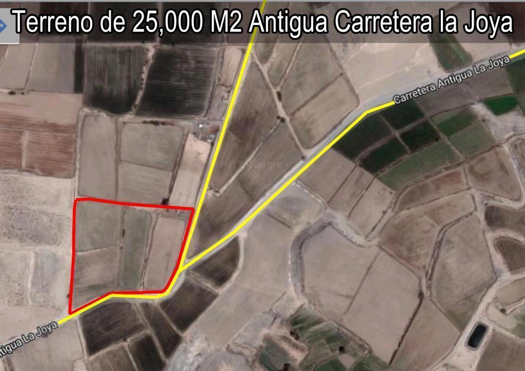 VENDO TERRENO 25MIL M2 EN LA MISMA ANTIGUA CARRETERA LA JOYA ESQUINA