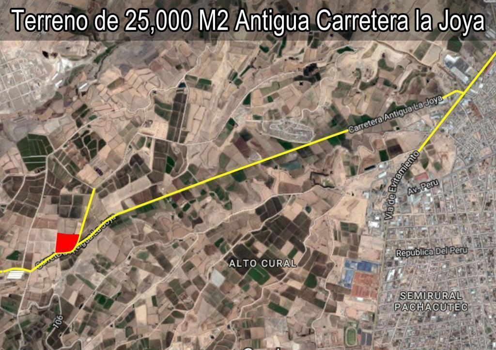 VENDO TERRENO 25MIL M2 EN LA MISMA ANTIGUA CARRETERA LA JOYA ESQUINA