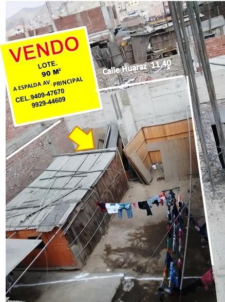 VENDO LOTE DE 90 M2 $ 35.0000 EN LA ENTRADA DE CIENEGUILLA CERCA A LA AV. PRINC